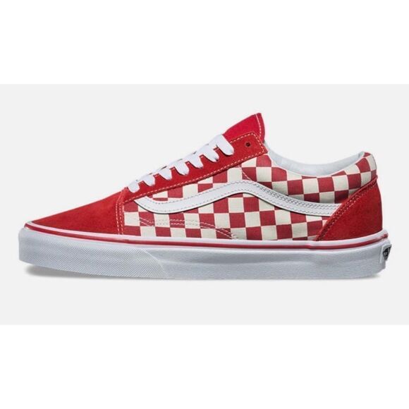 Vans Unisex Old Skool (Primary Check) Red Skate Shoe Men’s Sz 9.5/Women’s Sz 11 - Picture 4 of 16